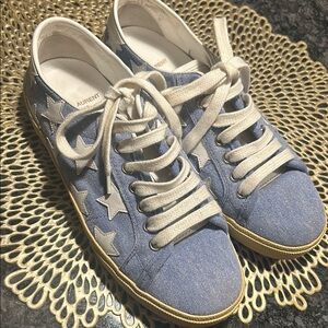 Saint Laurent Blue and White Star Sneakers